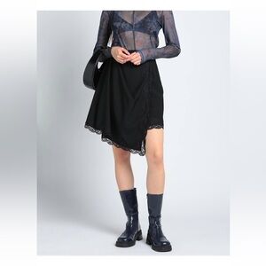 Alexander McQueen Black Skirt IT 38 (US 0-2) Draped NEW $1,300